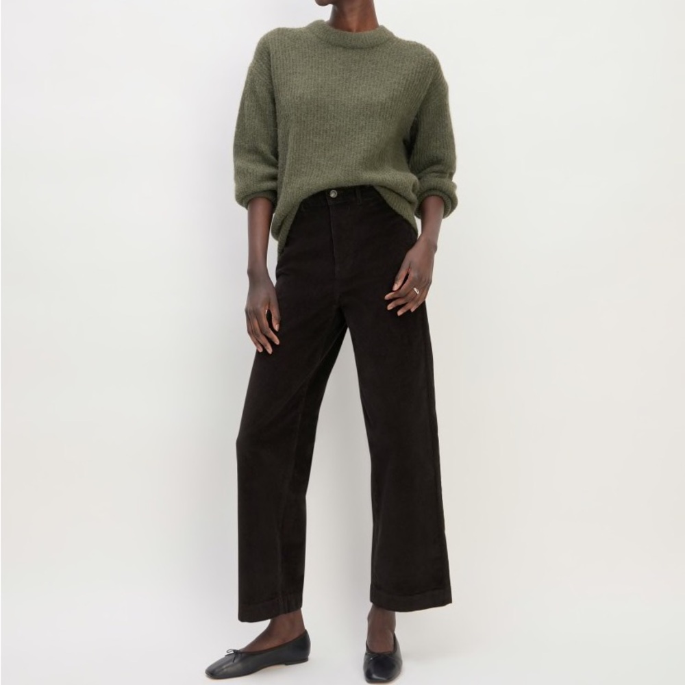 Everlane Corduroy Wide-Leg Pant - Black, 6